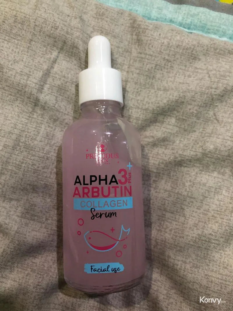 Precious serum alpha arbutin and triple collagen complex with FDA Thailand registration symbols for international quality standards