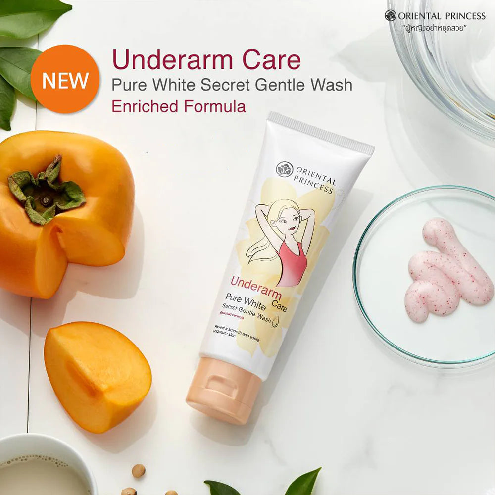 Oriental Princess underarm wash texture close-up Pure White Secret hyaluronic acid centella formula
