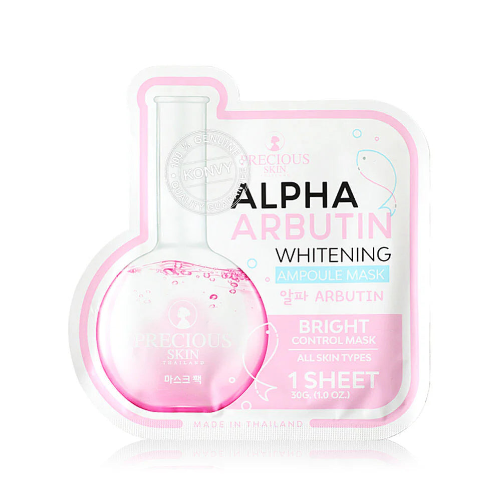 Thai FDA registered Precious Skin Alpha Arbutin whitening mask for dark spots uneven tone