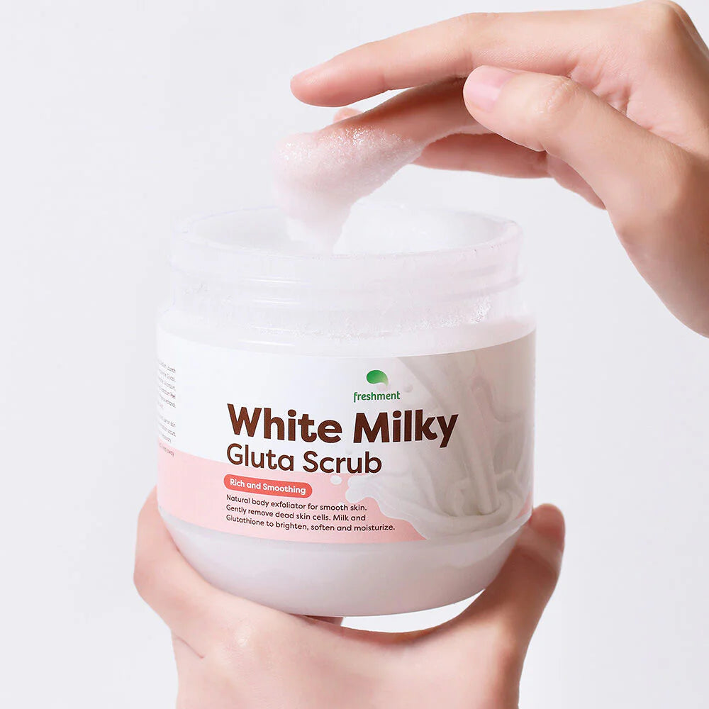 Thai FDA registered Freshment glutathione body scrub for uneven tone rough skin