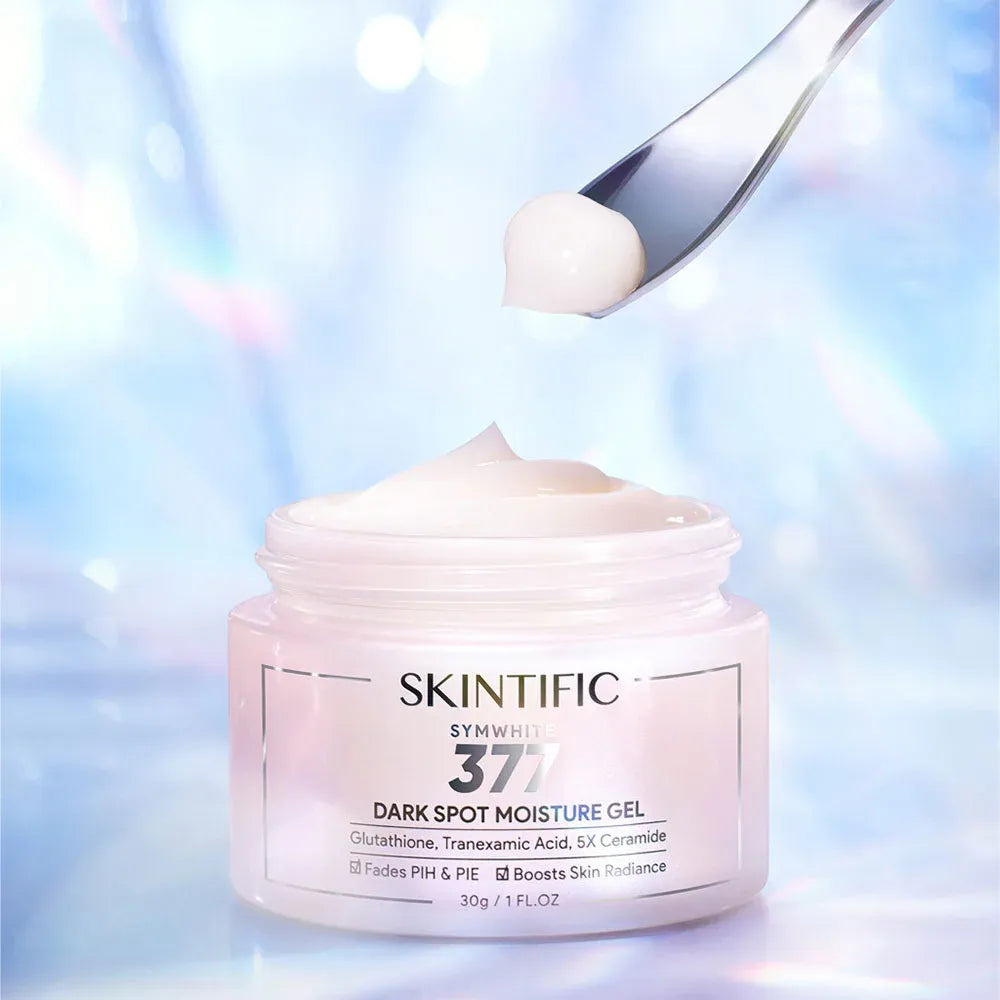 Thai FDA registered Skintific SymWhite 377 Dark Spot Moisture Gel for hyperpigmentation post-acne marks dull skin 30g