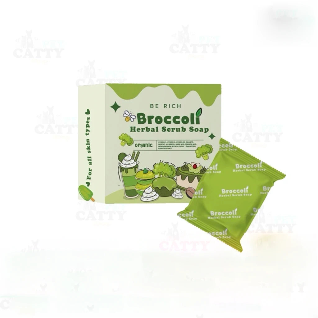  HERB SOAP 100g 3個入り Broccoli Herb Scrub Soap 35g | Natural Exfoliating Brightening