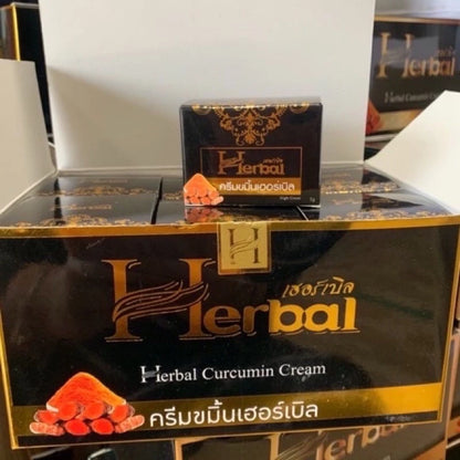 Black Turmeric Herbal Cream 5g portion packaging Thailand brightening facial cream with Black Turmeric extract traditional Thai botanicals