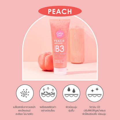 Cathy Doll Peach Smoothie Vitamin B3 Body Scrub Whitening 320g