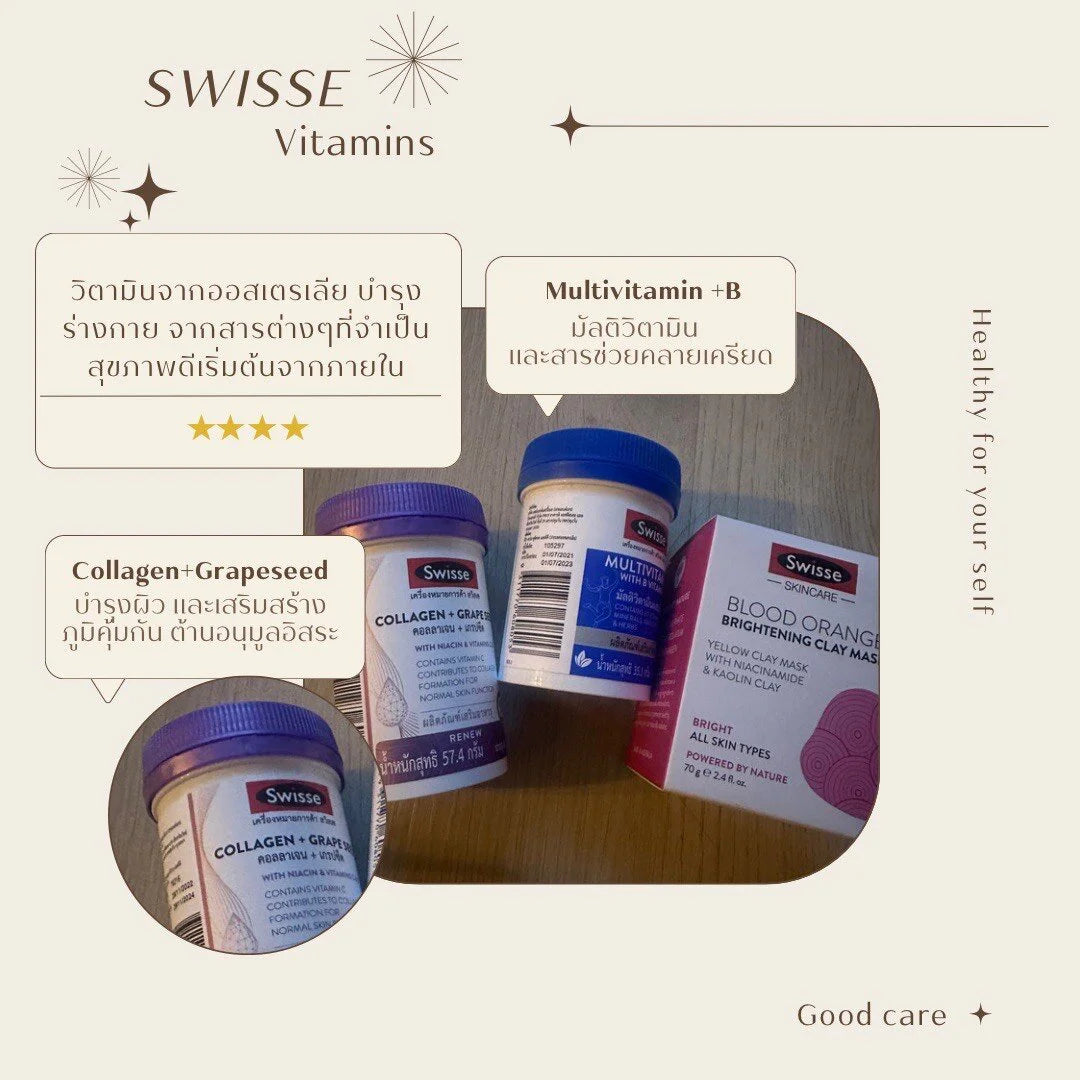 SWISSE Collagen + Grape Seed 60 Tablets