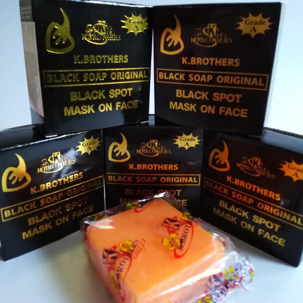 K Brothers USA Black Soap Original Pack of 12 bars packaging Thailand natural acne cleanser