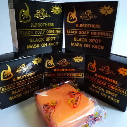 K Brothers USA Black Soap Original Pack of 12 bars packaging Thailand natural acne cleanser