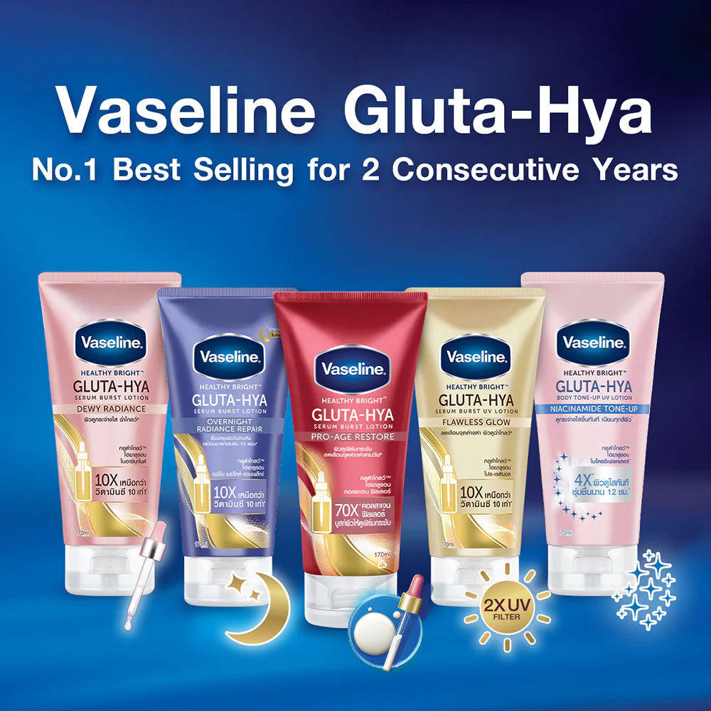 Vaseline Healthy Bright Gluta-Hya Serum Burst Lotion Flawless Glow 170ml