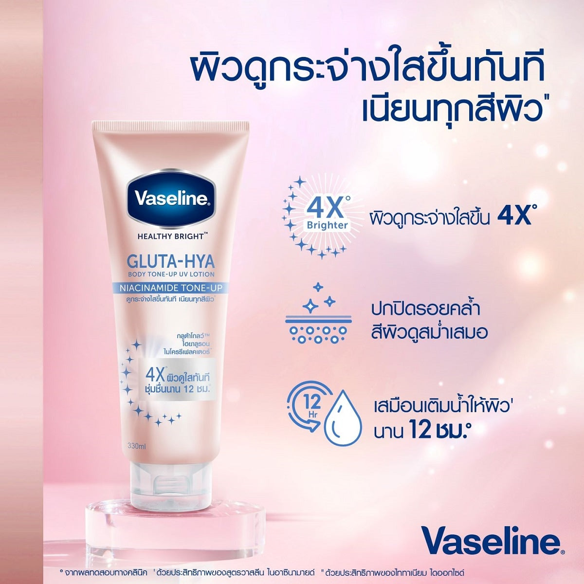 Vaseline Gluta Hya UV Lotion: 10x Glow & Hydration