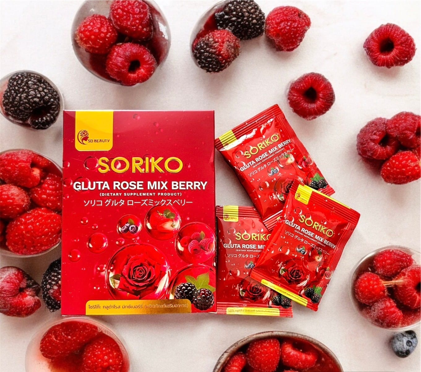 SORIKO GLUTA ROSE MiX BERRY | Brighten Skin & Restore Radiance! Thai Trade Wholesale SORIKO GLUTA ROSE MiX BERRY | Brighten Skin & Restore Radiance! Thai Trade Wholesale