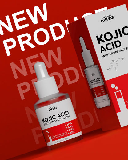ABOUT MEE Kojic Acid Whitening Face Serum 30ml – 1% Kojic + 5% Niacinamide + AHA/BHA/PHA
