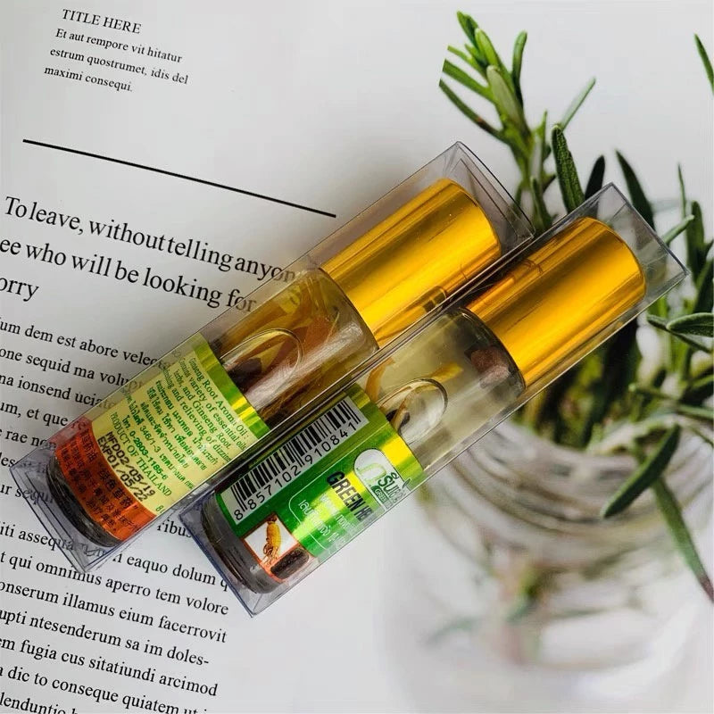 Green Herb Oil with Ginseng 8cc | Ginseng Root Aroma Oil Roller