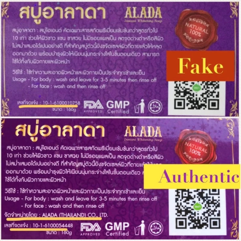 Alada Whitening Soap 160g natural ingredients for skin brightening