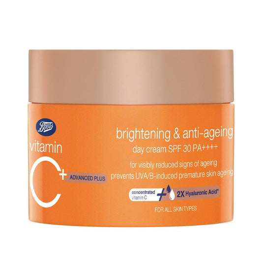 Boots vitamin C ADVANCED PLUS brightening & anti-ageing day cream SPF30 PA++++