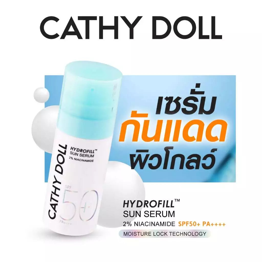 
Cathy Doll Hydrofill Sun Serum SPF50+ PA++++ 2% Niacinamide 30ml