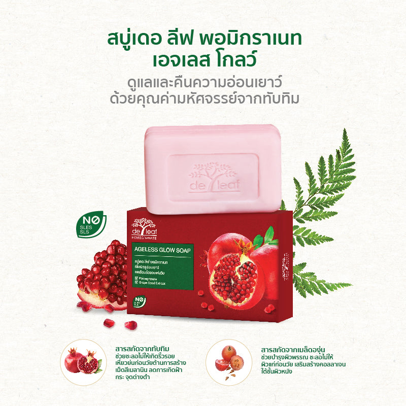 De Leaf Pomegranate Ageless Glow Soap