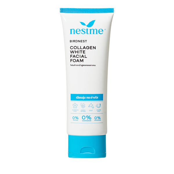 Nestme Birdnest Collagen White Facial Foam 50g 100g tube brightening face wash with birdnest extract sakura and vitamin C
