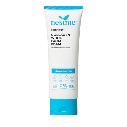 Nestme Birdnest Collagen White Facial Foam 50g 100g tube brightening face wash with birdnest extract sakura and vitamin C