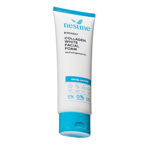 Nestme Birdnest Collagen White Facial Foam 50g 100g tube brightening face wash with birdnest extract sakura and vitamin C