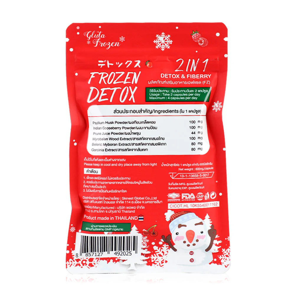 Frozen Detox Dietary Supplement 2in1 Detox & Fiber 60 Capsules 