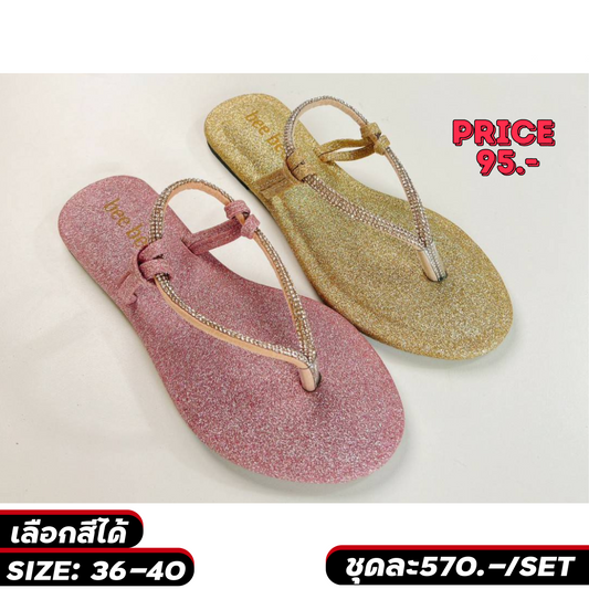 Thai Sparkle: Wholesale Rhinestone Slide Sandals