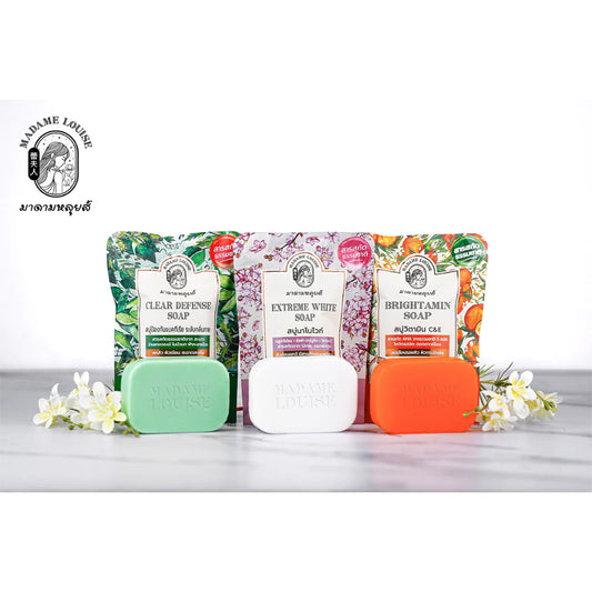 Madame Louise Extreme White Soap 80g bar packaging Thailand whitening facial body soap