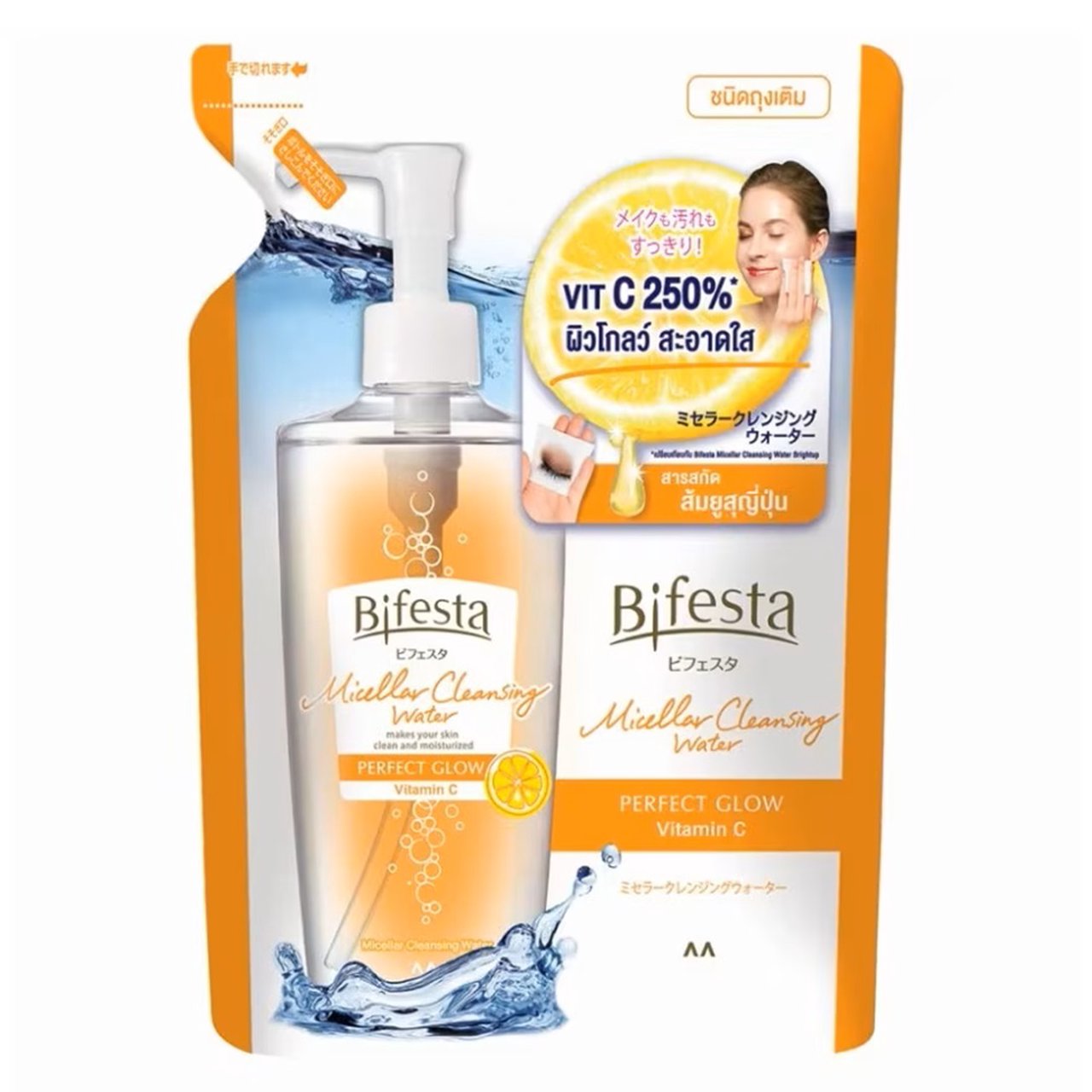 Bifesta Micellar Cleansing Water Perfect Glow Refill 360Ml