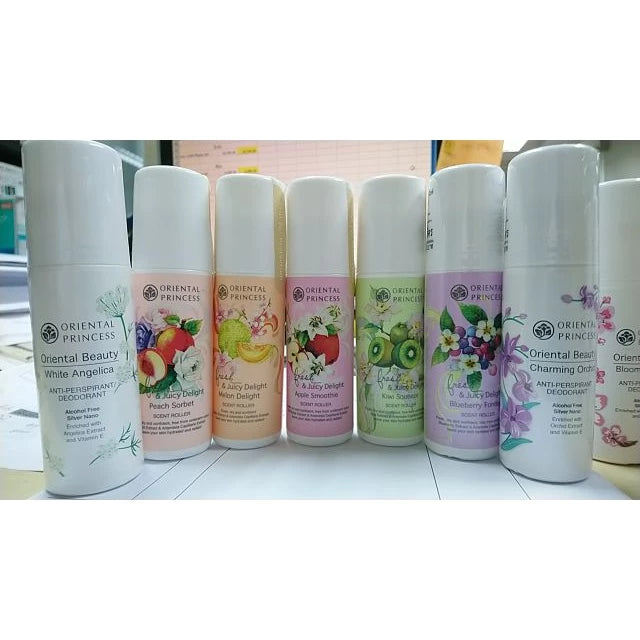 Oriental Princess Deodorant Roll-On 70ml Thai anti-perspirant with Silver Nano technology showing underarm protection for wholesale buyers