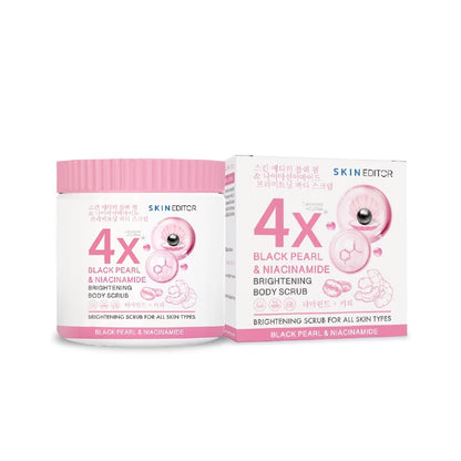 Skin Editor scrub coffee grounds black pearl niacinamide tamarind ingredients with FDA Thailand registration 11-1-6700035245 symbols