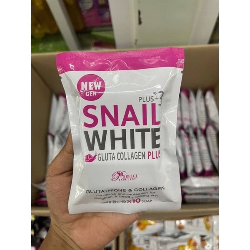 Snail White Gluta Collagen Plus Soap 80g – NEW Gen Snail White X10 Brightening & Nourishing Face & Body Soap