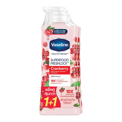 Vaseline Healthy Bright Superfood Freshlock Cranberry 300 Ml.Twin Pack