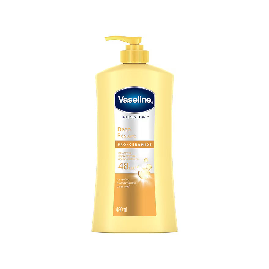 Vaseline Intensive Care Deep Restore Lotion 480 ml bottle packaging Thailand intensive dry skin moisturizer