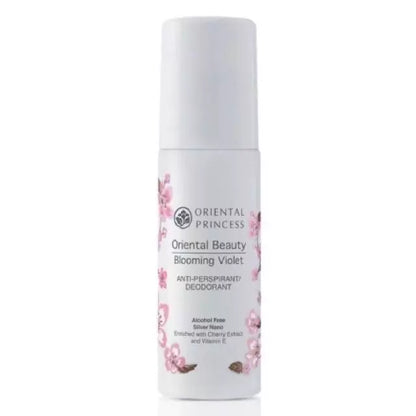 Oriental Princess Oriental Beauty Blooming Violet deodorant bottle on a white background
