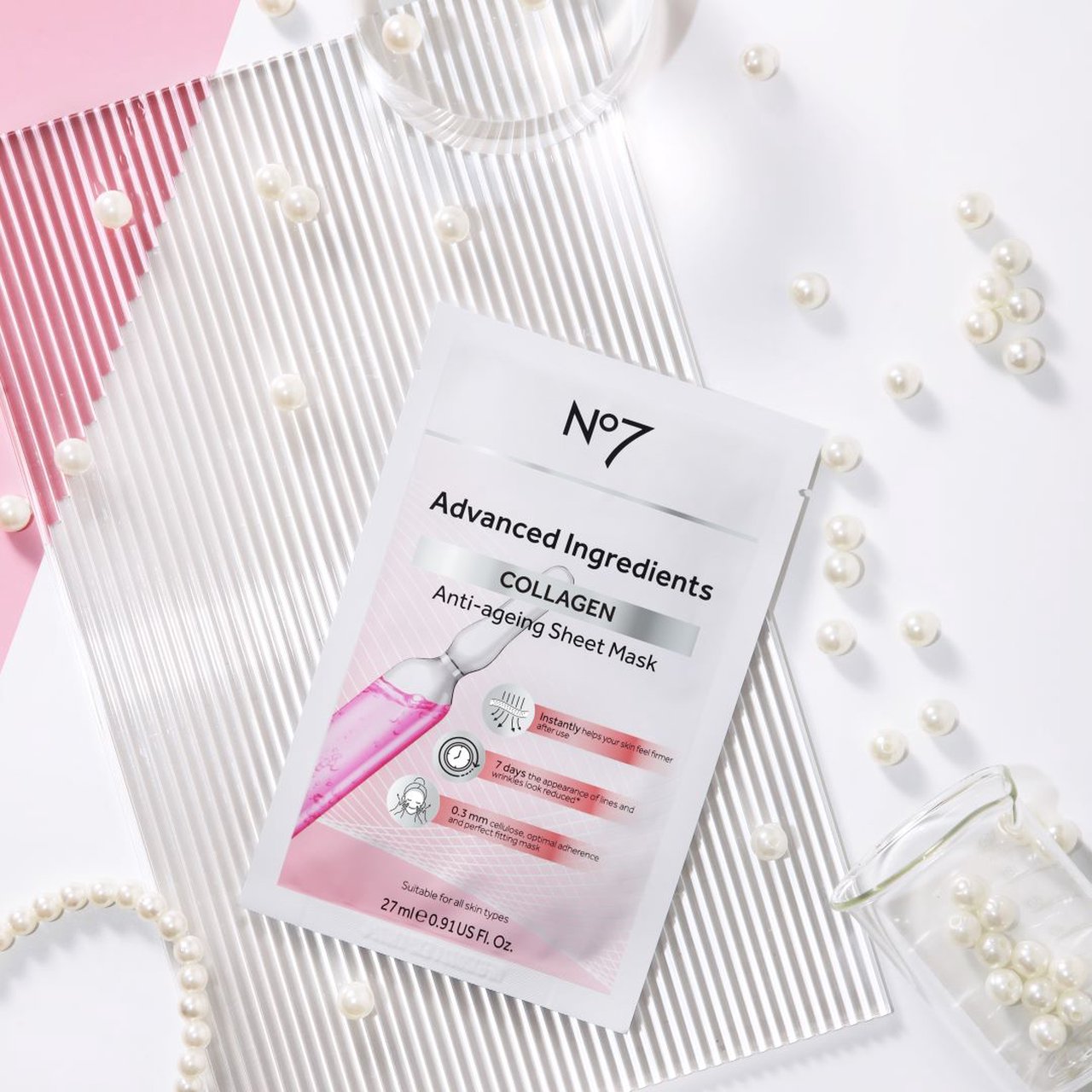 No7 Advanced Ingredients Collagen Anti-Ageing Sheet Mask Size