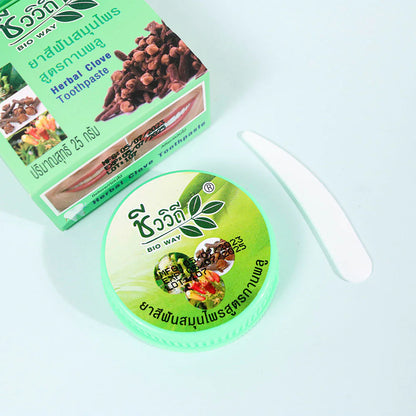 Bio Way Herbal Clove Toothpaste daily brushing routine - Thai natural oral care