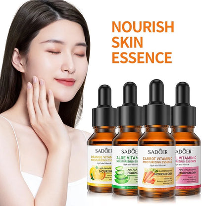 SADOER Serum 15ml bottle packaging Thailand brightening facial serum with Vitamin C Vitamin E natural extracts 4 formulas