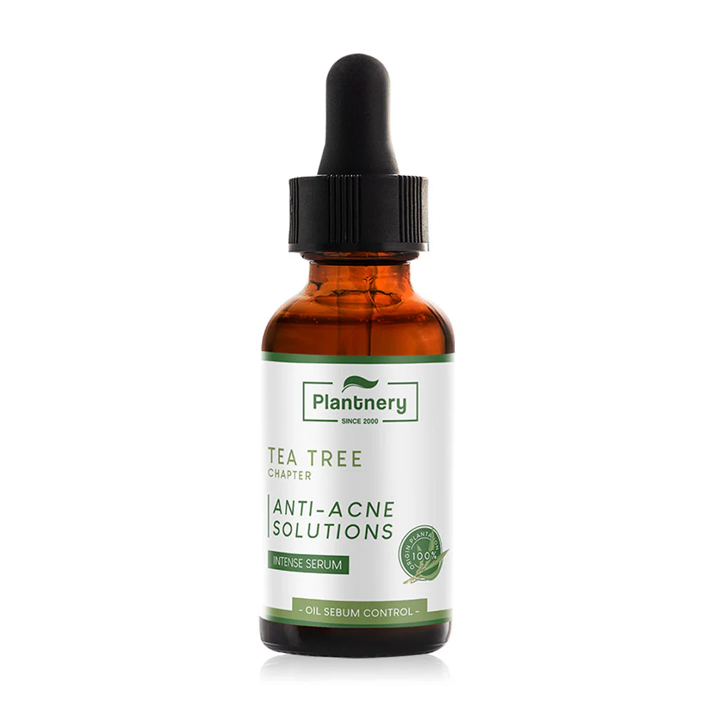Plantnery Tea Tree Acne Microbiome Intense Serum 30ml bottle packaging Thailand acne treatment facial serum with Tea Tree Oil Niacinamide Zinc PCA