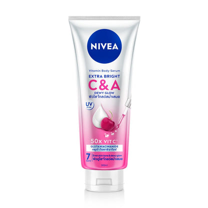 NIVEA Extra White C&A Vitamin Lotion 180ml bottle packaging international brightening body lotion with 100X Vitamin A Vitamin C Grape Seed Oil