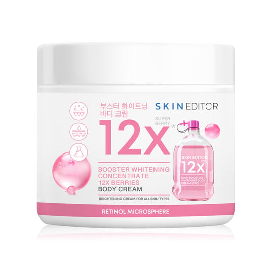Skin Editor Booster Whitening Concentrate 12x Berries Body Cream 200ml bottle packaging Thailand brightening berry body cream