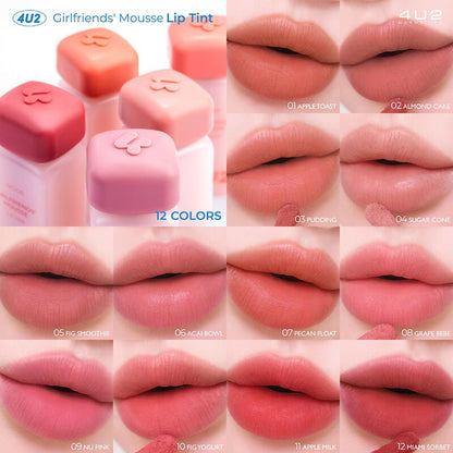  4U2 Girlfriends Liquid lipstick with a matte mousse texture from 4U2, giving a whipped cream-like sensation, smooth and soft texture