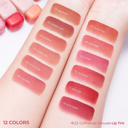 4U2 Girlfriends Liquid lipstick with a matte mousse texture from 4U2, giving a whipped cream-like sensation, smooth and soft texture