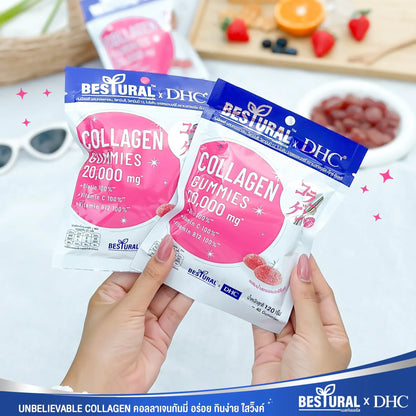 DHC x Bestural Collagen Gummy 40 Gummies packaging Japan beauty supplement Thai import