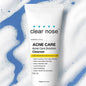 Woman using Clear Nose Acne Cleanser for clear calm radiant skin before after