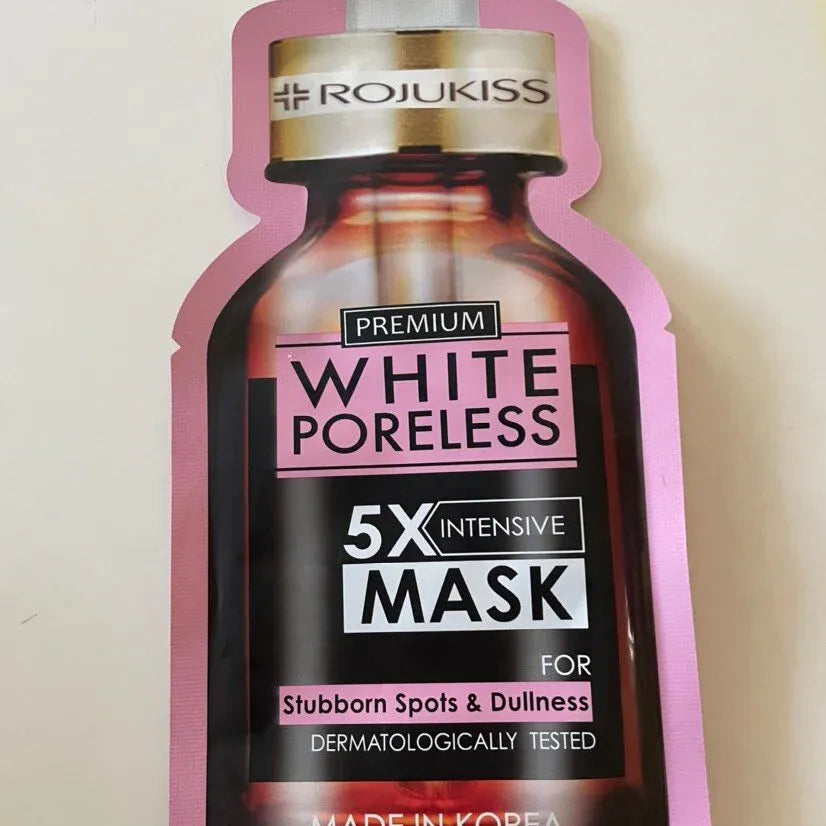 Rojukiss White Poreless 5X Intensive Mask – Dark Spot & Acne Scar Brightening Serum Mask | 25 ml