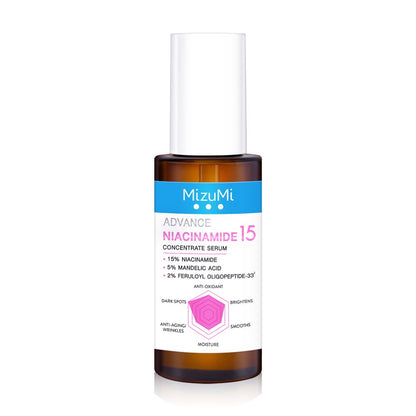 Mizumi Advance Niacinamide 15% Concentrate Serum 30ml bottle packaging Thailand niacinamide brightening serum