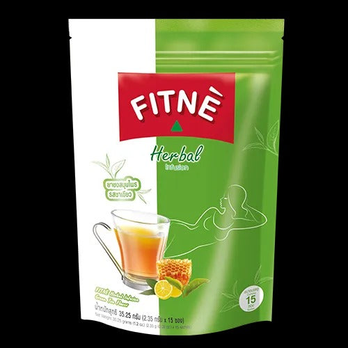 Woman preparing Fitne Herbal Tea Original Green Tea or Chrysanthemum variant for gentle digestive relief bedtime ritual