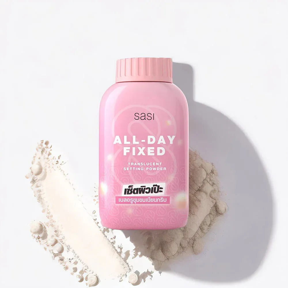 SASI Tomato Tone-Up Loose Powder 50g container packaging Thailand tomato brightening powder makeup