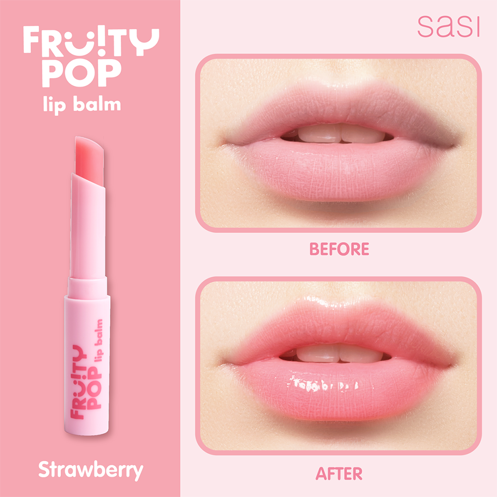 Thai FDA registered SASI Fruity Pop Lip Balm Orange for dry chapped lips travel size