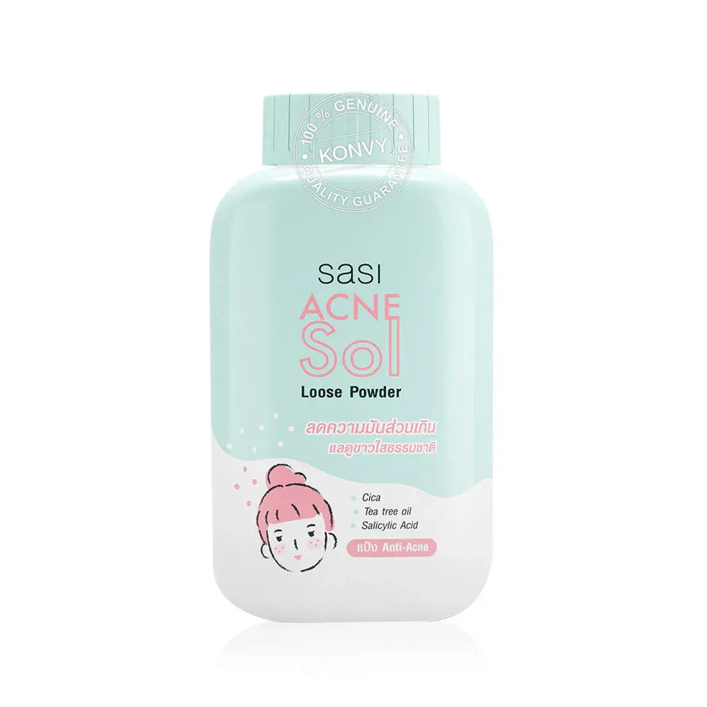 SASI Tomato Tone-Up Loose Powder 50g container packaging Thailand tomato brightening powder makeup