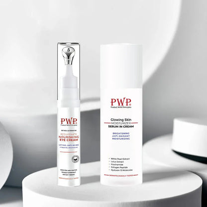Woman applying PWP Rejuvenate Eye Cream for brighter firmer youthful eyes before after